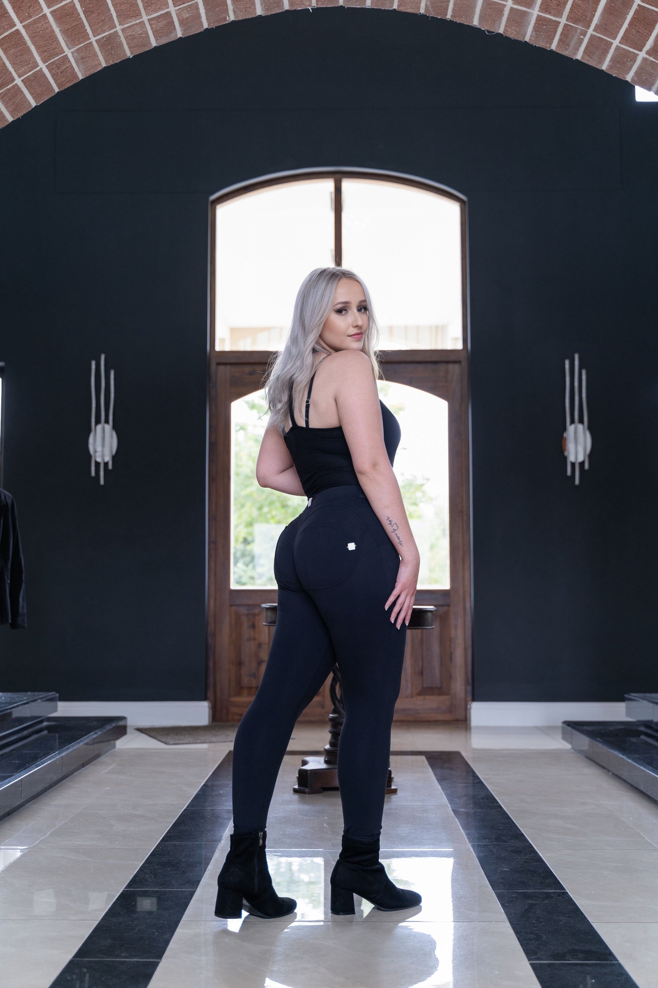 Black Spandex Regular-raise Shapewear