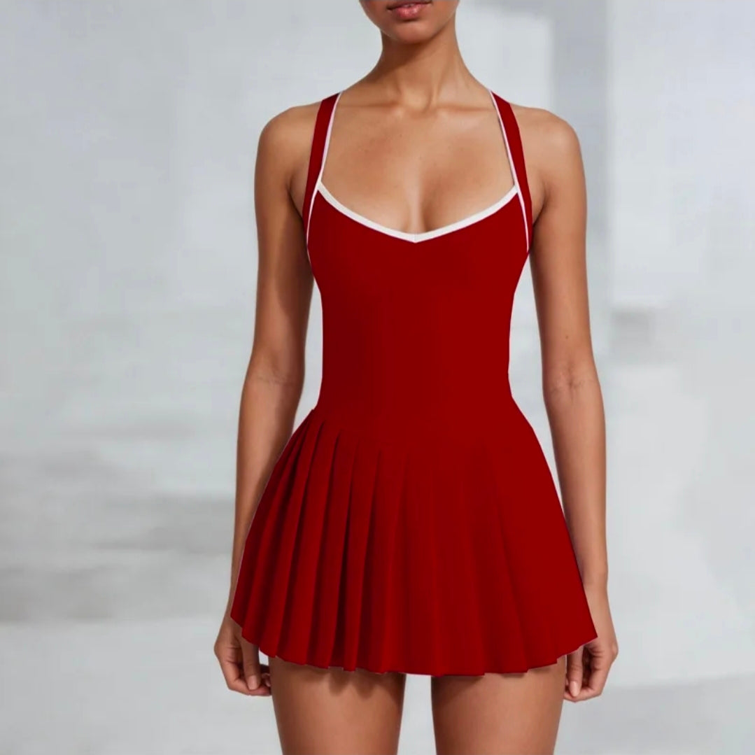 Sculpt Tennis Dress - Red