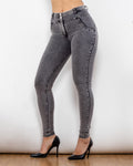 Mid-waist Charcoal Jean