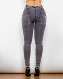 Mid-waist Charcoal Jean