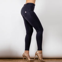 Mid-waist Black Spandex
