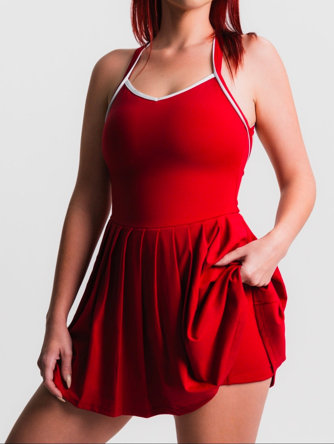 Sculpt Tennis Dress - Red