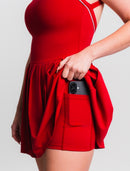 Sculpt Tennis Dress - Red