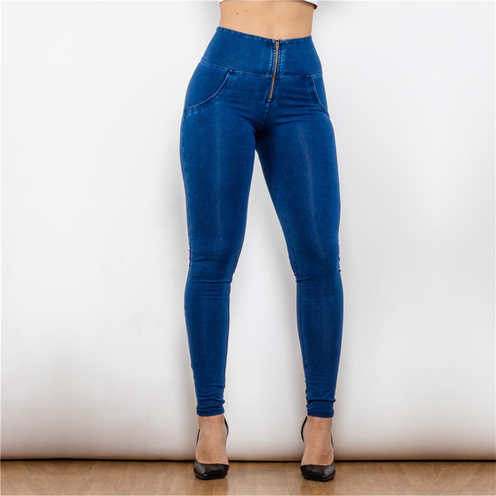 Dark Blue Highwaist Jean with Zip