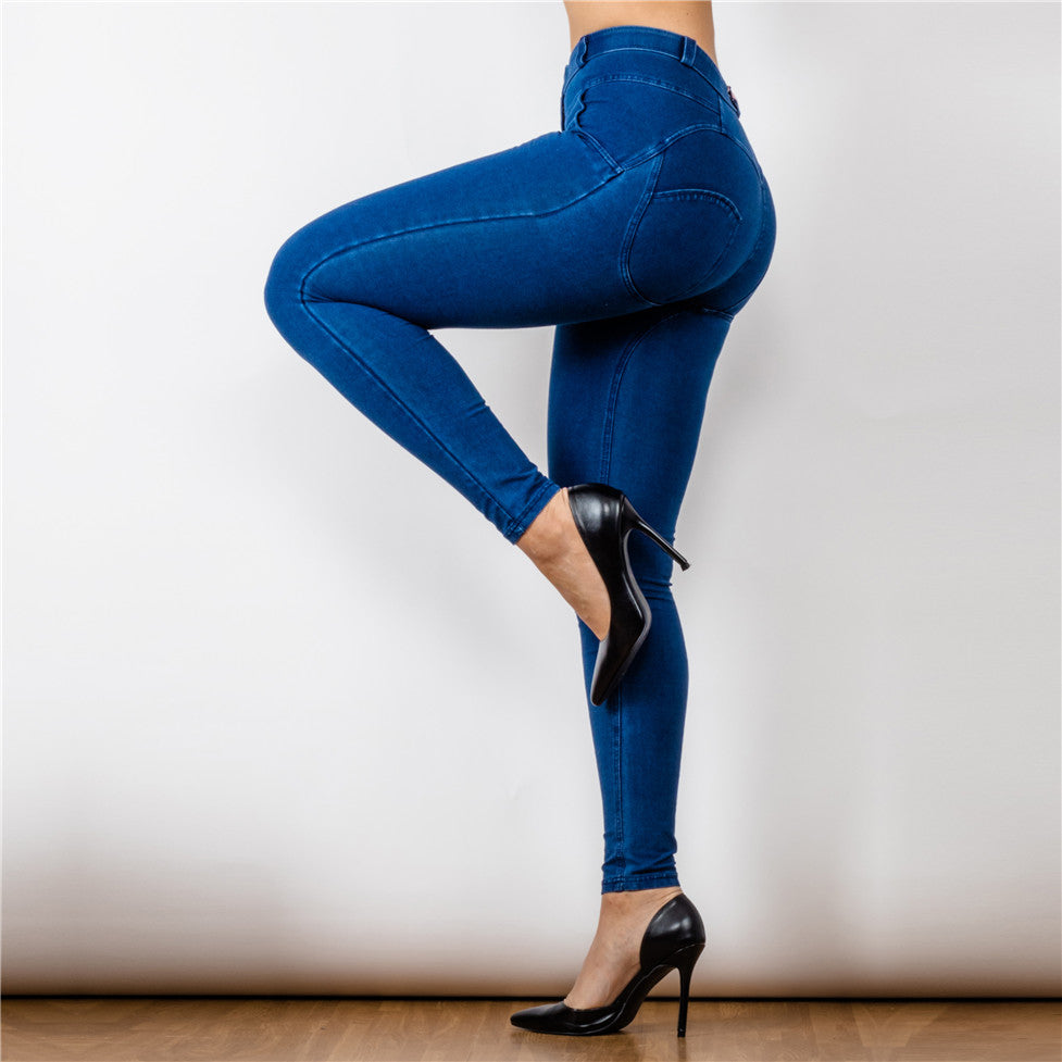 Mid-waist Dark Blue Jean