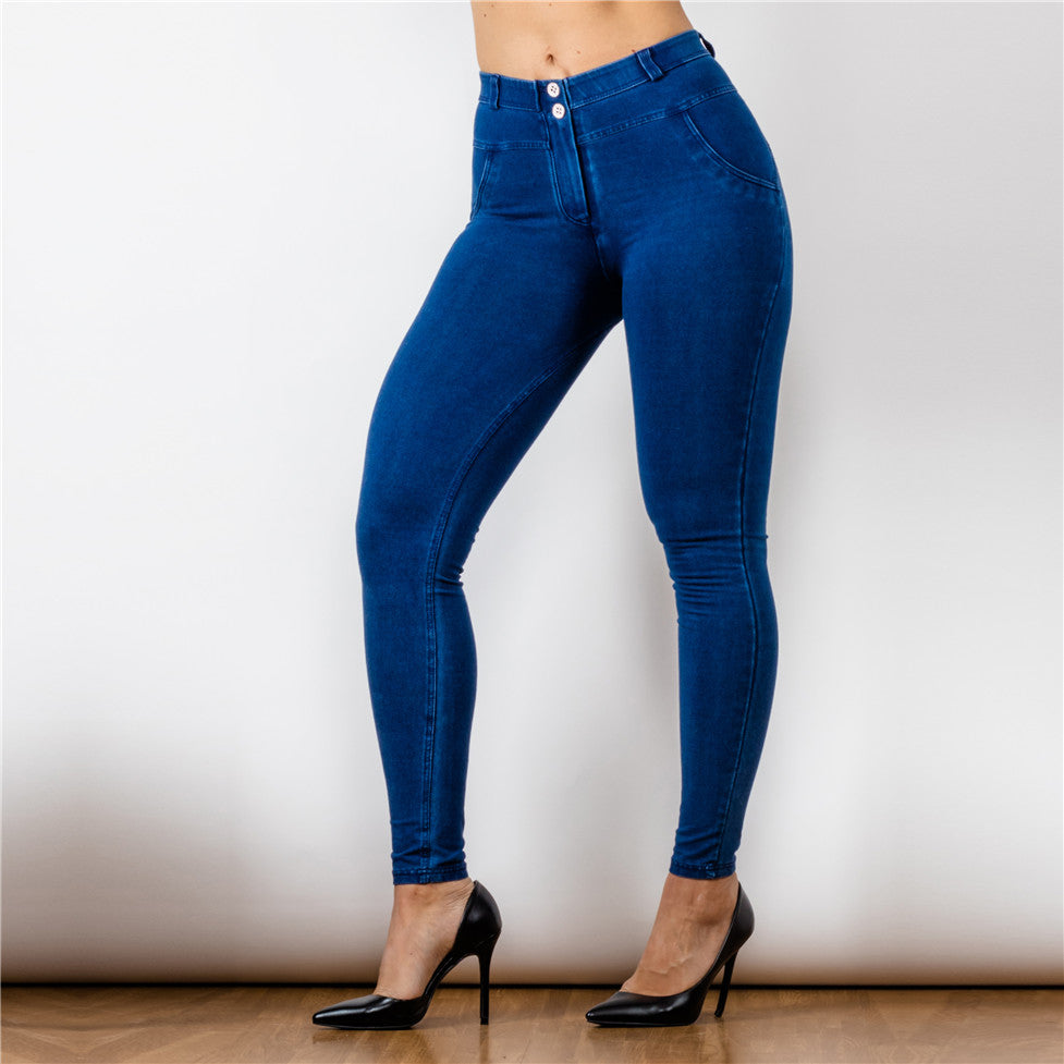 Mid-waist Dark Blue Jean