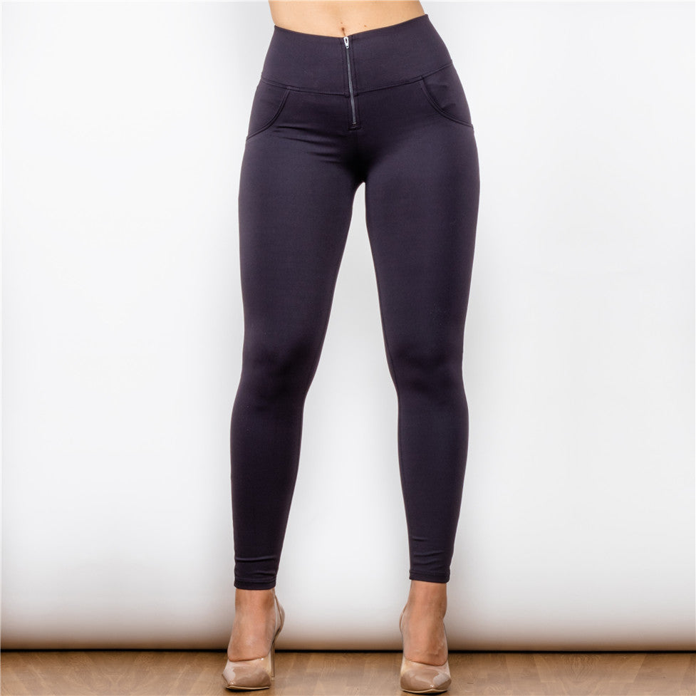 Black Spandex Highwaist with Zip