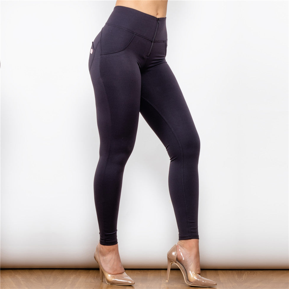 Black Spandex Highwaist with Zip