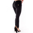 Mid-waist Black Spandex